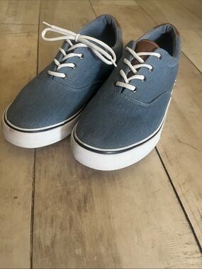 Men's Casual Crevo brand Canvas Lace-Up Sneakers - Blue